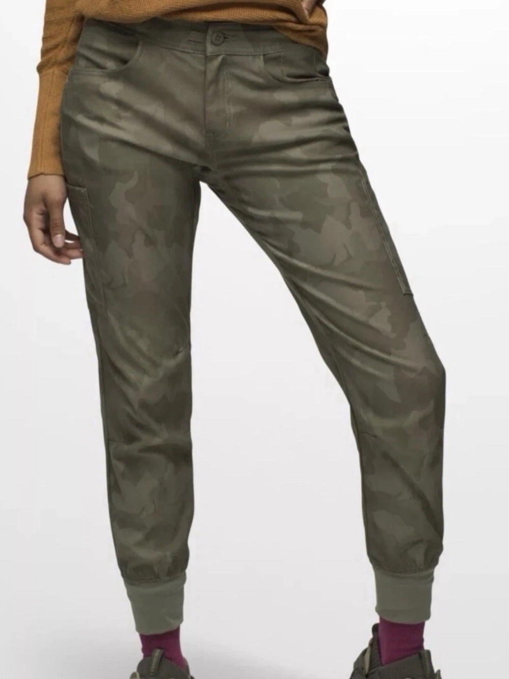 NWT Prana Halle II Jogger Pants Size 0 in Sage Camo Hiking Outdoors Nylon